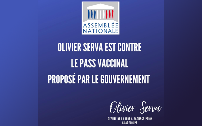Olivier Serva est contre le pass vaccinal proposé par le gouvernement